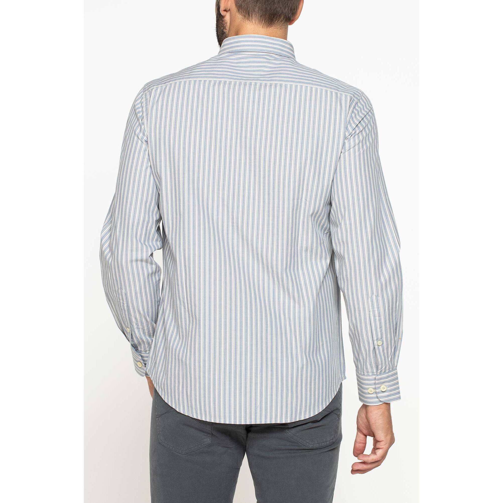 CAMICIA FANTASIA TINTO FILO CON COLLO BUTTON-DOWN