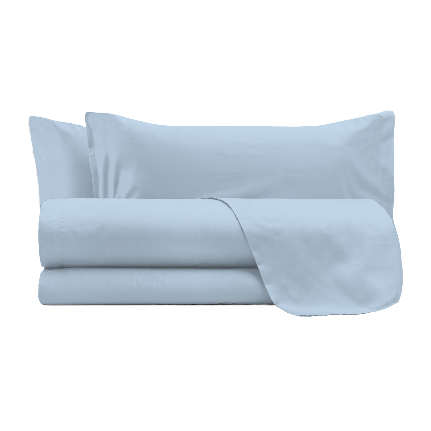 COMPLETO LETTO MAX COLOR, 100% Cotone, Made in Italy - AZZURRO