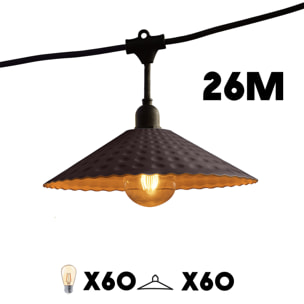 Guirlande connectable VINTY 60 ampoules E27 26M