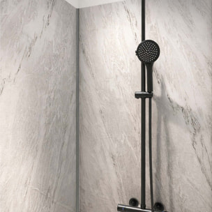 Pack 3 Panneaux Muraux Pierre Artic Storm 90x210cm et Profilés Chrome - STONE'IT