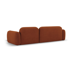 Canapé d'angle droit modulable "Lucien" 4 places en velours terracotta