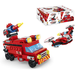 Camion dei pompieri multifunzionale 8 in 1 e Mech 2 moduli, ogni modello 2 forma 359 pezzi