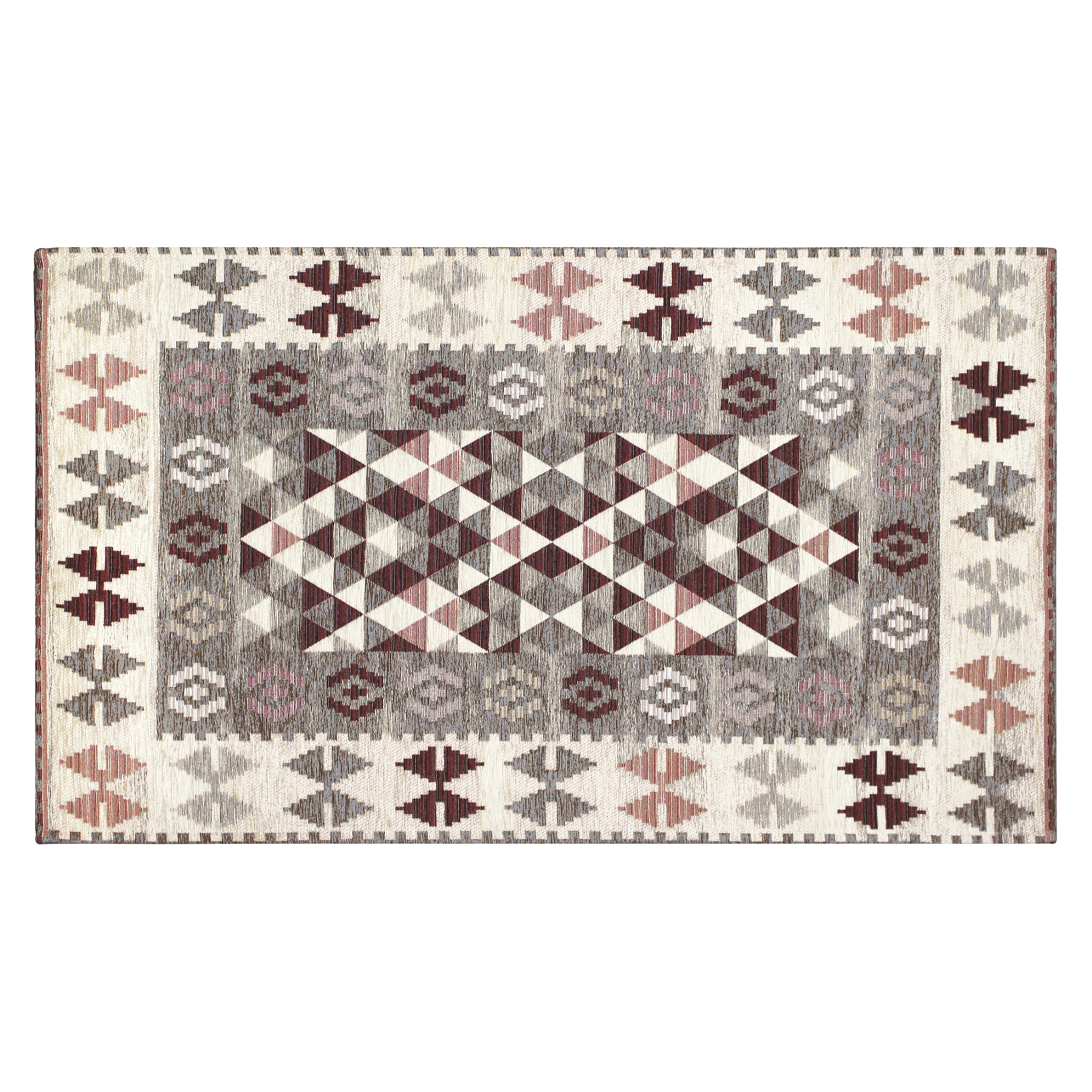 TAPPETO ARREDO DIS.KILIM COL. GRIGIO CALDO 65X300 CM CON ANTISCIVOLO MADE IN ITALY