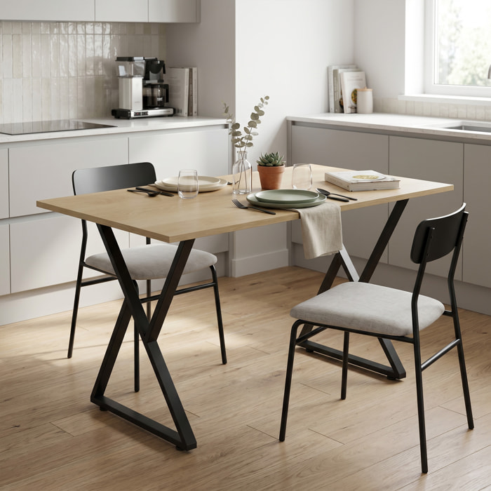 Patas de Mesa de Acero, Juego de 2 Patas en Forma de X para Muebles Industriales con Almohadillas Ajustables y Tornillos para Mesa de Comedor, Banco, 60x10x72 cm, Negro