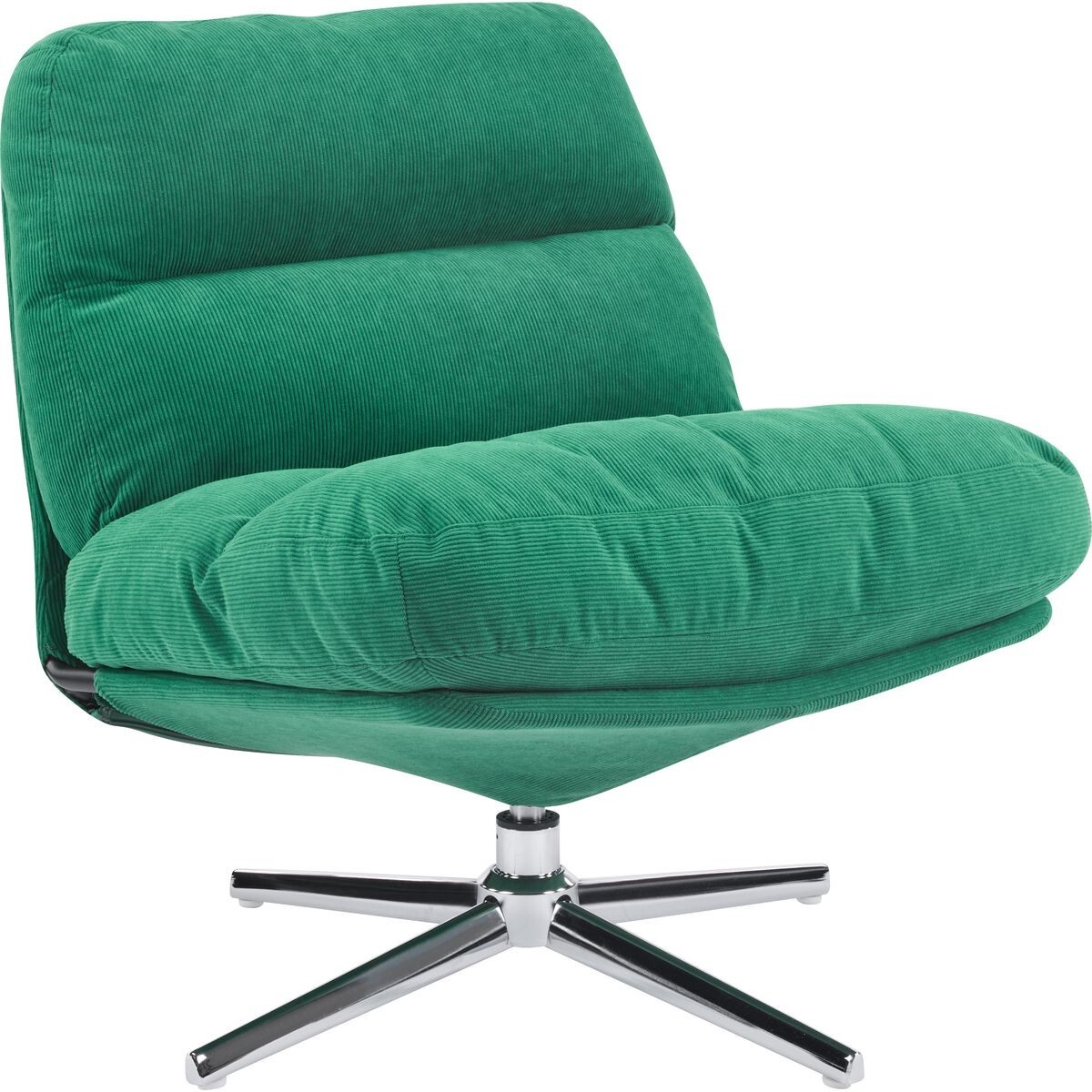 Fauteuil pivotant en velours cotelé et piètement chromé - JULIA