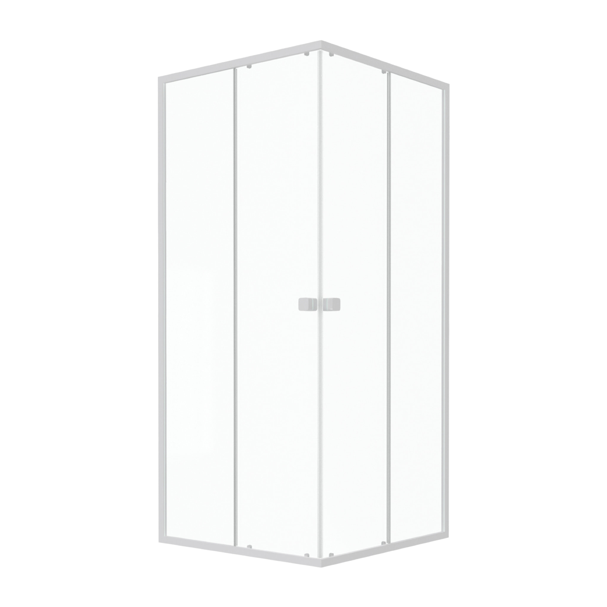 Porte de douche carrée blanc extensible 77 à 90cm de largeur - verre transparent - WHITY