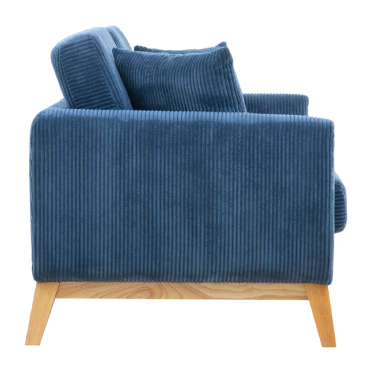 Canapé scandinave 3 places en velours côtelé bleu OSLO