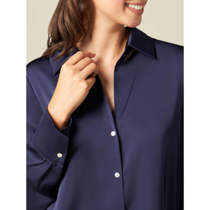 Oltre - Camicia in raso - Blu