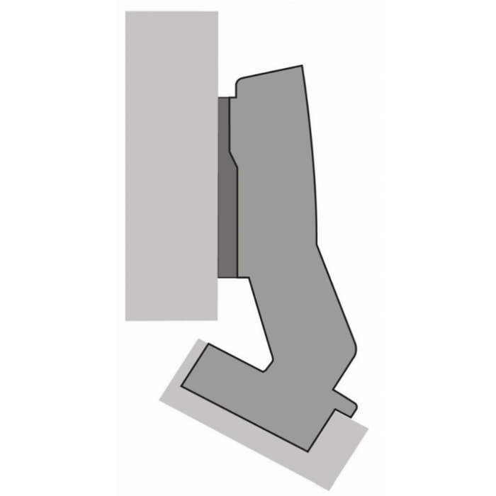 Charnière Sensys avec amortisseur HETTICH à visser - ép.porte 15/28 cais.30° 95°- porte en applique - 9088016