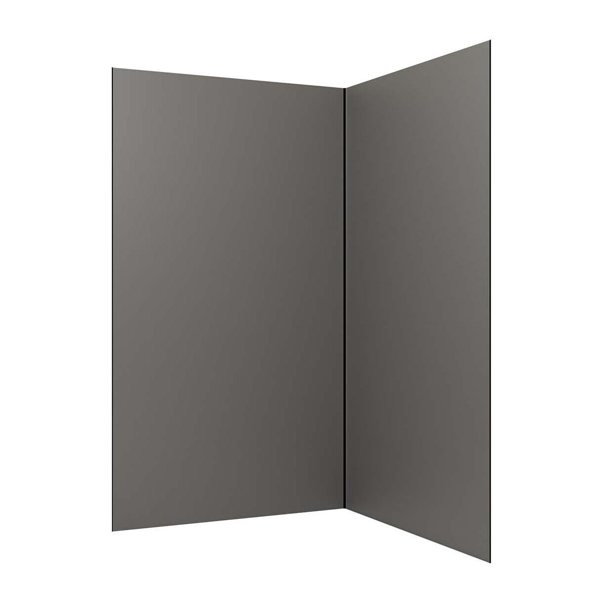 Pack 2 Panneaux Muraux en Aluminium Gris 120x210 cm + Profilés Noir