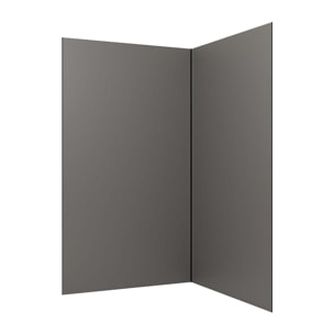 Pack 2 Panneaux Muraux en Aluminium Gris 120x210 cm + Profilés Noir