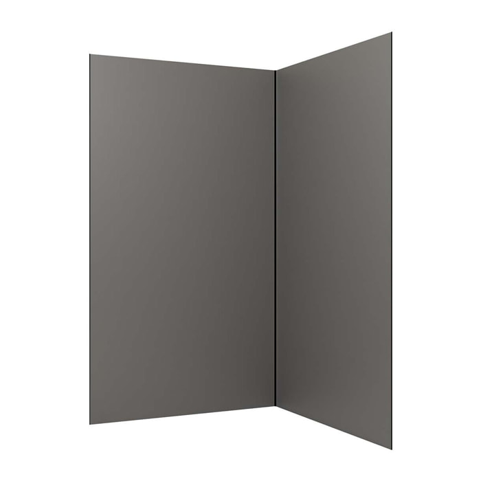Pack 2 Panneaux Muraux en Aluminium Gris 120x210 cm + Profilés Noir