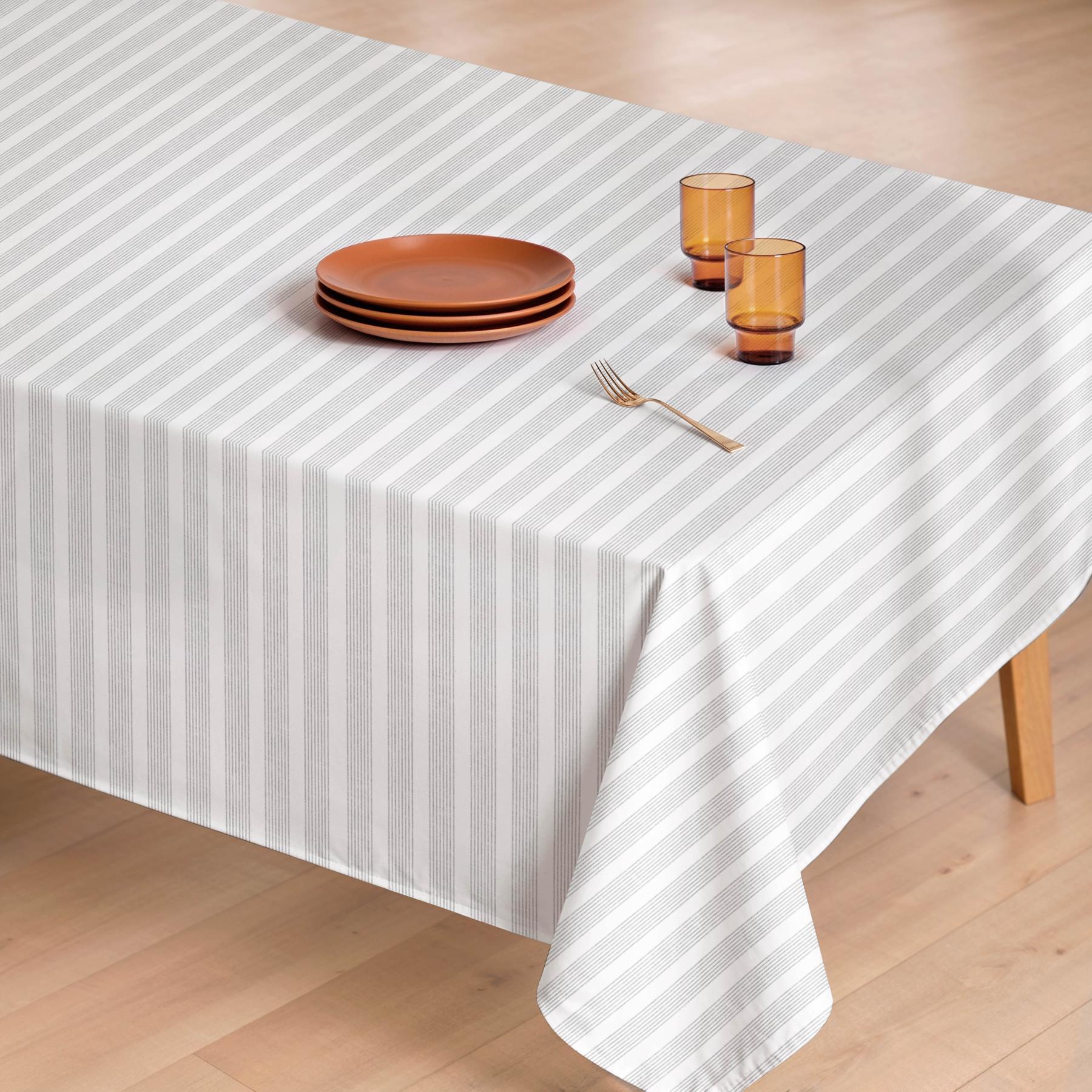 Nappe anti-taches OLWEN GRIS - en 100 % coton