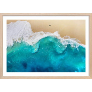 Affiche paysage kelingking bali Affiche + cadre en bois - Chêne