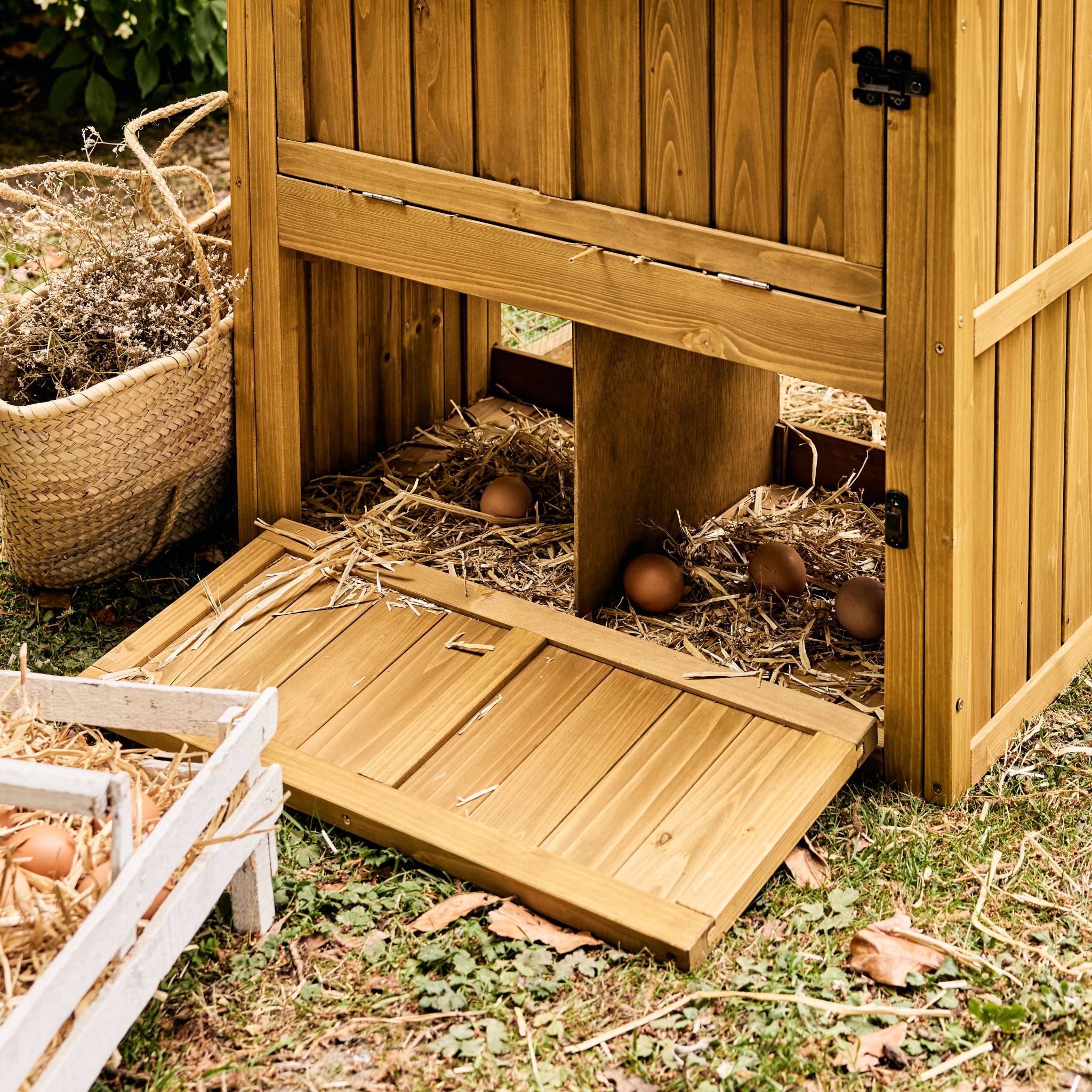 Poulailler 6 poules bois de sapin - 195.5 x 90 x 152.5 cm - Gasconne