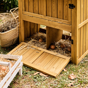 Poulailler 6 poules bois de sapin - 195.5 x 90 x 152.5 cm - Gasconne