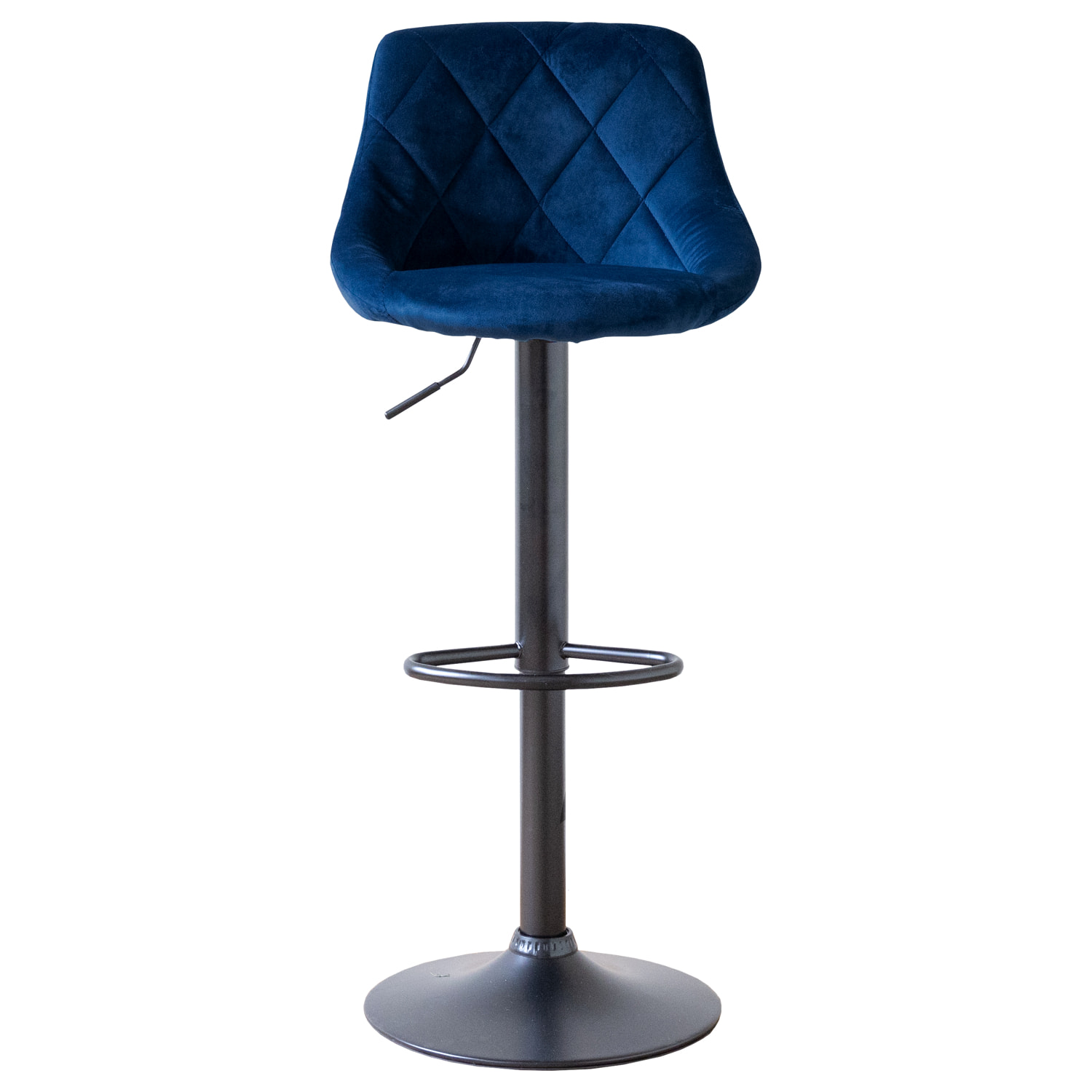 Tabouret de bar en velours bleu ROBIN