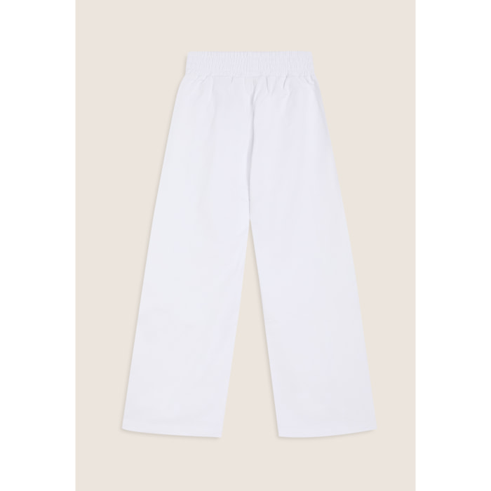 Pantaloni Bambina Wide Leg in Cotone Elasticizzato