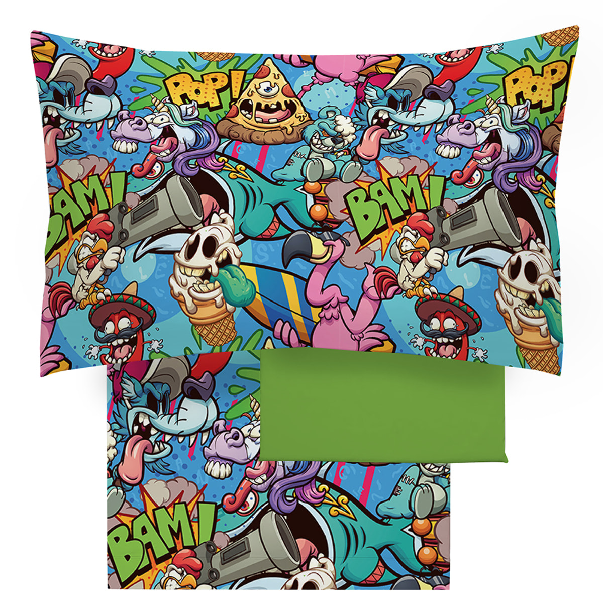 Completo letto pizza pazza 100% cotone