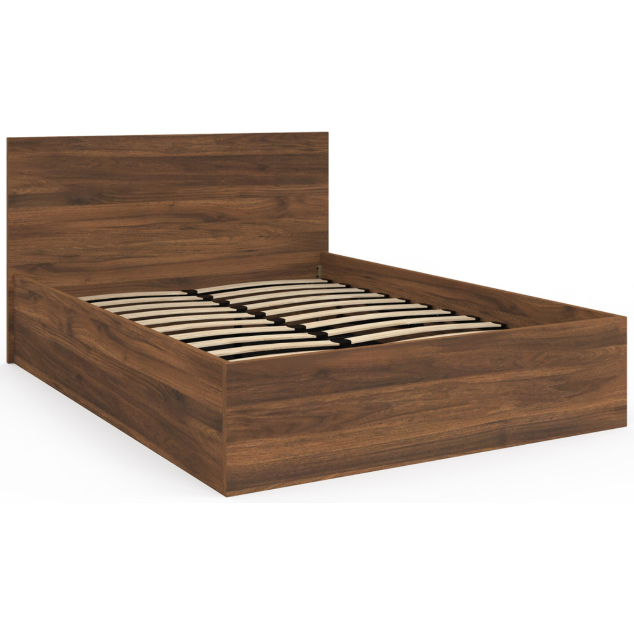 Lit coffre Sicilia 140x190cm effet bois noyer