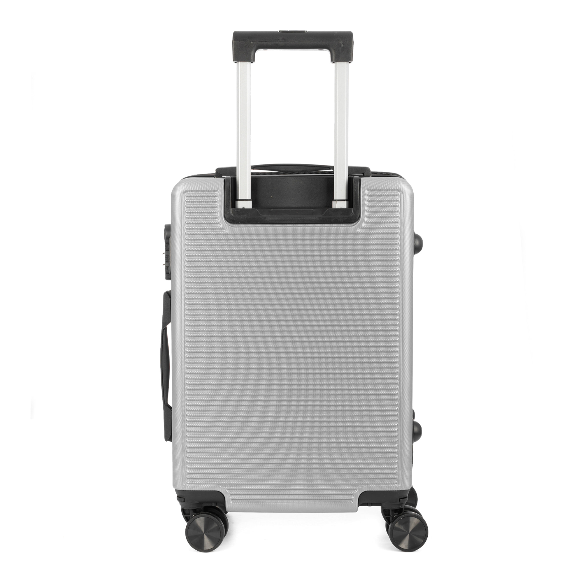 DAM Set di 3 valigie Trolley, realizzate in materiale leggero ABS ad alta resistenza. Chiusura numerica e 4 ruote doppie estraibili e girevoli a 360°. 50x29x76 Cm. Colore: Grigio Chiaro