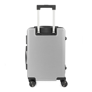 DAM Set di 3 valigie Trolley, realizzate in materiale leggero ABS ad alta resistenza. Chiusura numerica e 4 ruote doppie estraibili e girevoli a 360°. 50x29x76 Cm. Colore: Grigio Chiaro
