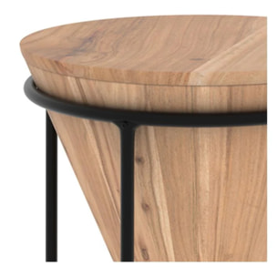 Grande sellette en bois d'accacia et métal D41 cm - Mafana