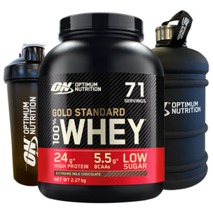 Proteine Isolate in Polvere Cioccolato al Latte 2,27Kg Gold Standard 100% Whey con Aminoacidi + Shaker + Borraccia Grande