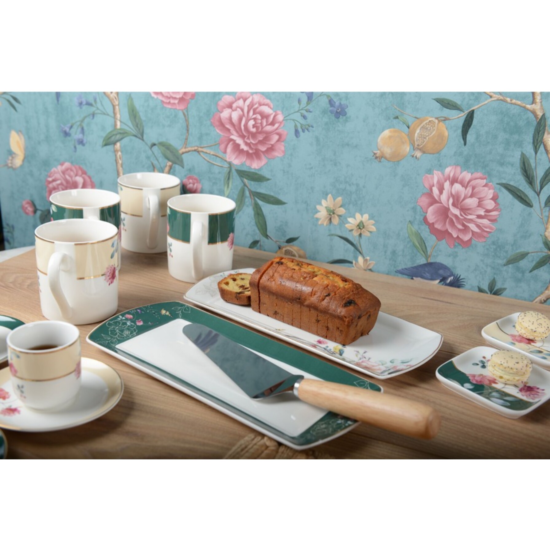 Plats a cake foral 29x13cm - lot de 2