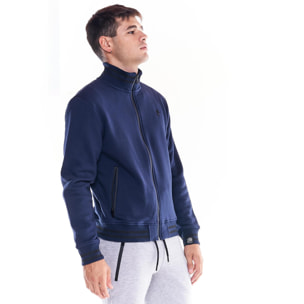 Felpa uomo full zip collo alto icona leone linea Soft Basic