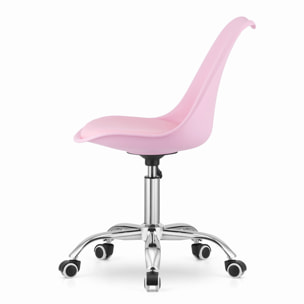 Sedia da ufficio rotante Alba in rosa pastello