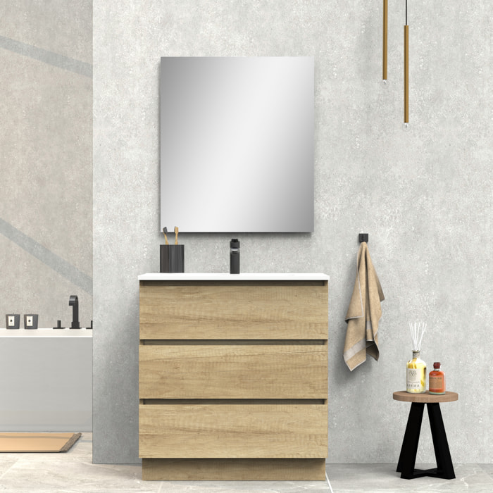 Conjunto de baño IRONA 3C, 80cm, incluye lavabo y espejo