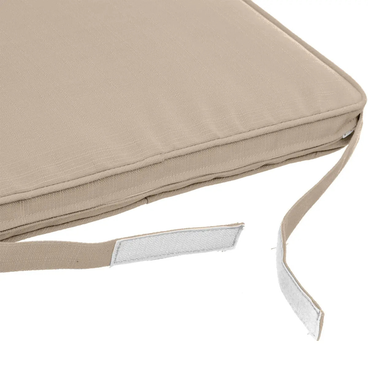 Galette de chaise à scratch "Korai" blé 40x40x4cm en polyester