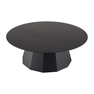 DALY - Table basse ronde noire 90x90cm
