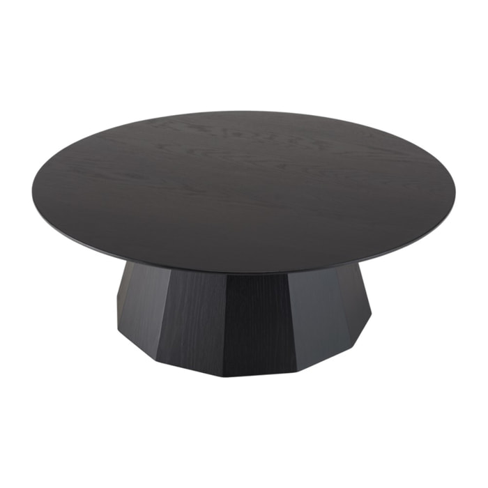 DALY - Table basse ronde noire 90x90cm