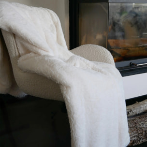 Plaid imitation "Lapin" 130x170cm 610g/m² - Cocoon Off White