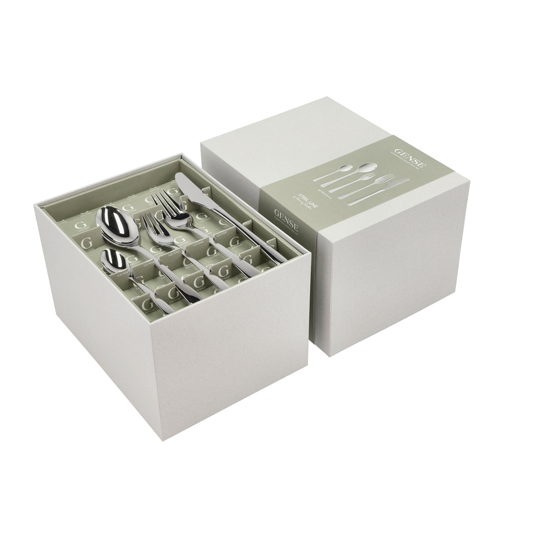 Ensemble de couverts Steel Line 60 pièces Acier poli
