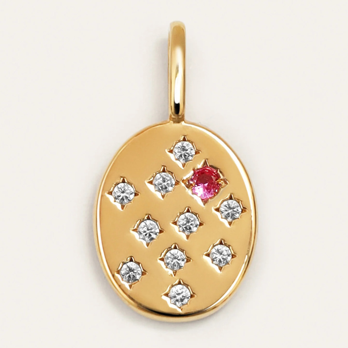 Charm Sello Rosa Baño Oro