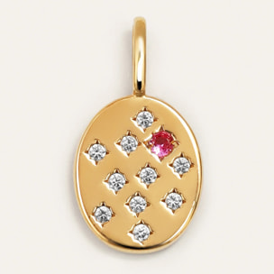 Charm Sello Rosa Baño Oro