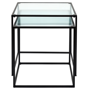 Table Gigogne Verre Et Metal X2