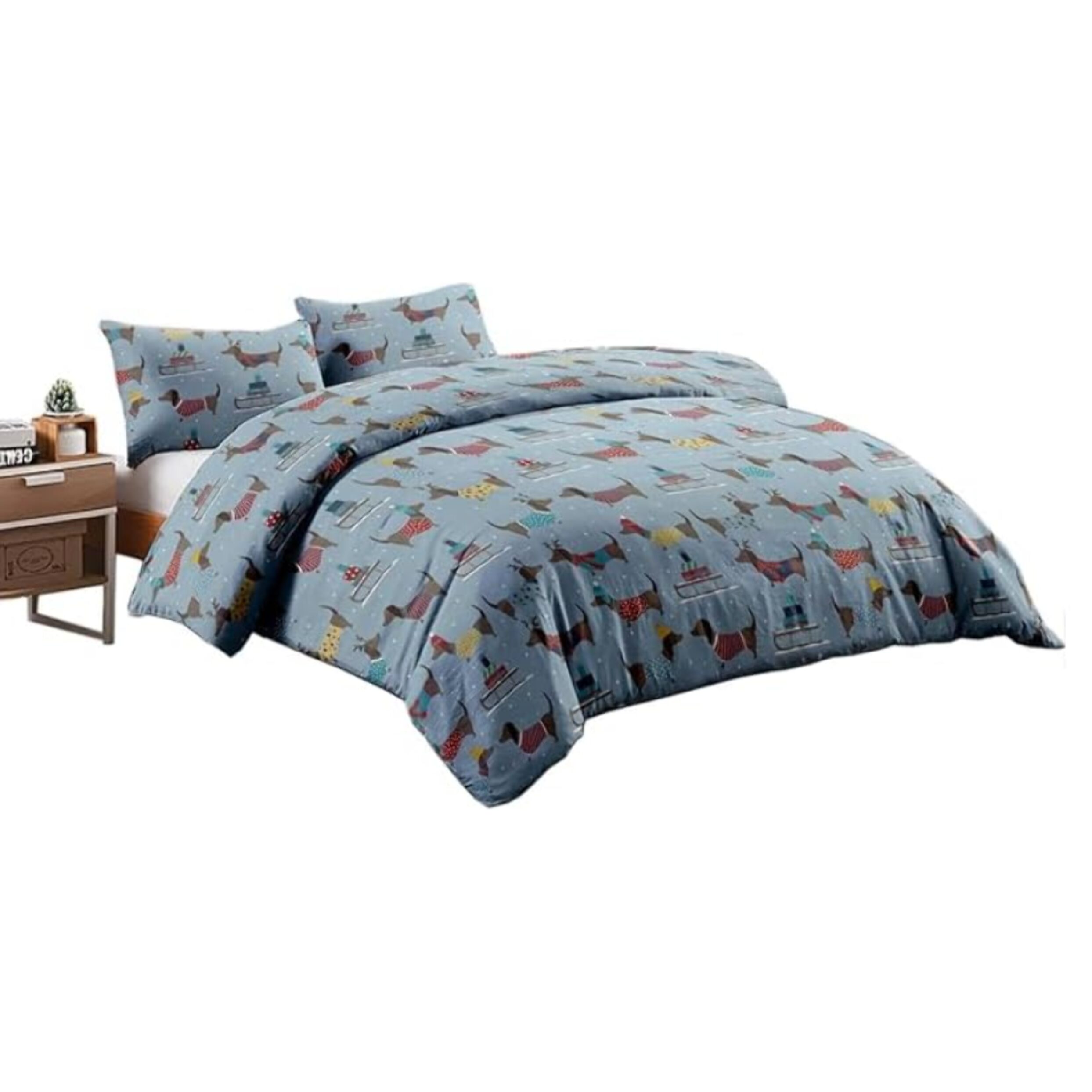 Set copripiumino singolo in cotone con sacco e federa, morbido e traspirante, leggero e resistente 118 g/m², ideale per uso quotidiano, certificato OEKO-TEX, facile da lavare, comfort naturale e praticità per la biancheria da letto