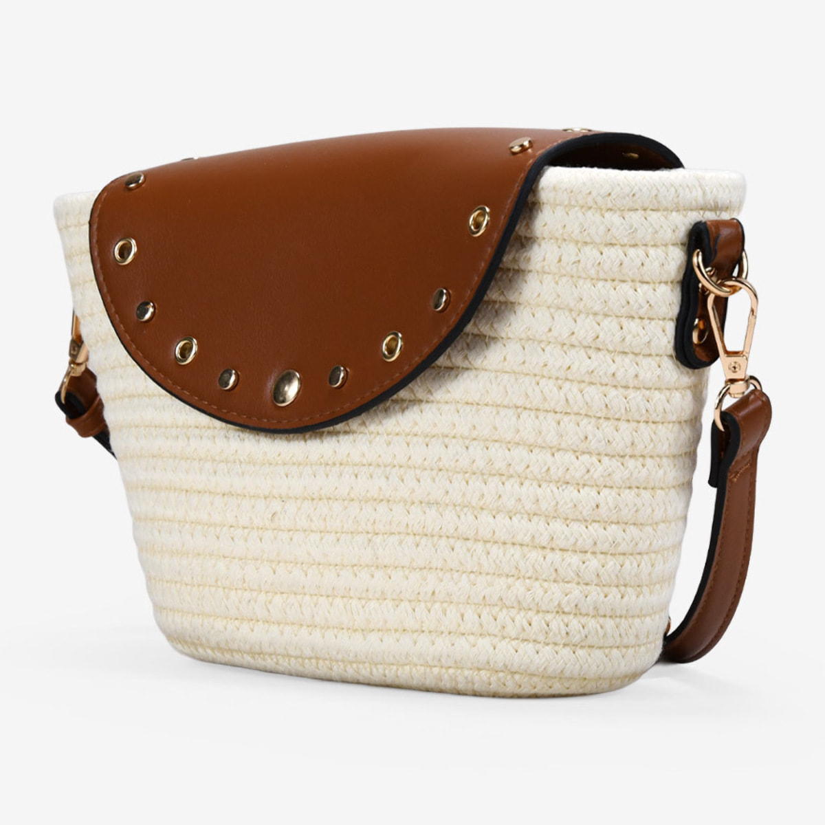 Bolso bandolera beige con solapa
