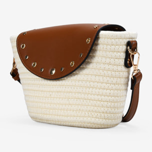 Bolso bandolera beige con solapa