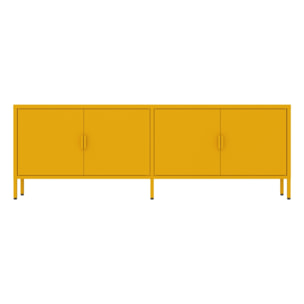 Mobile tv basso in metallo 4 ante 162x40x57 cm senape - Pop