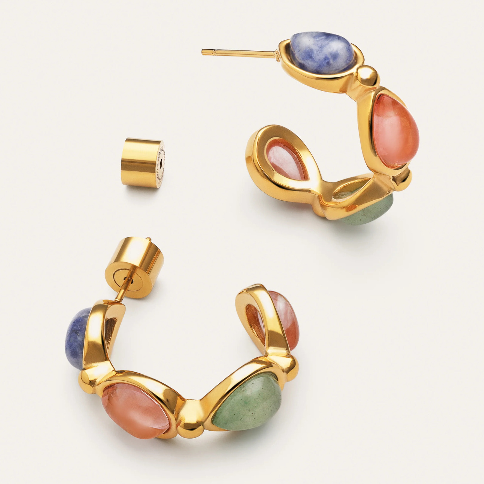 Orecchini Drop Stones Acciao Placcato Oro