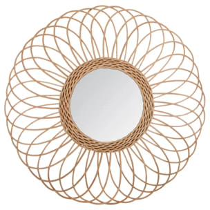 Miroir 'Rosace" rotin D58cm