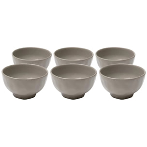 Bols Organic 15cm taupe set de 6 Kare Design