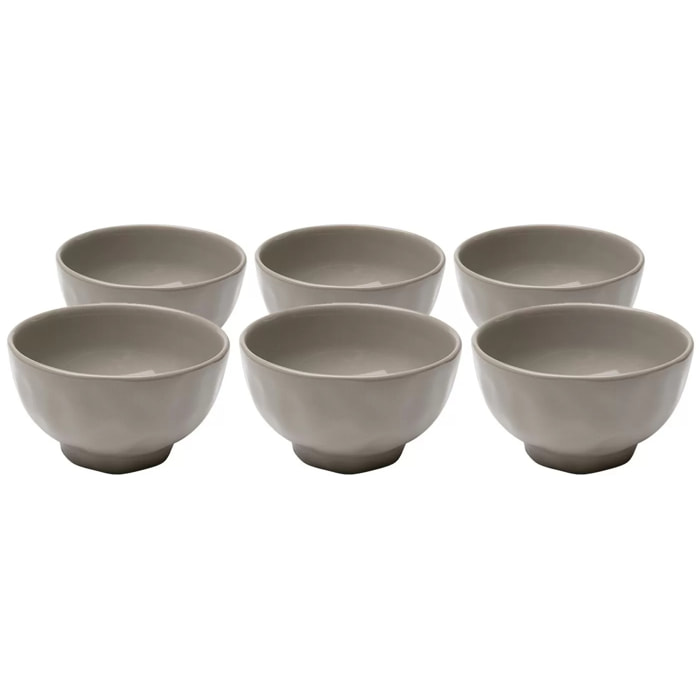 Bols Organic 15cm taupe set de 6 Kare Design