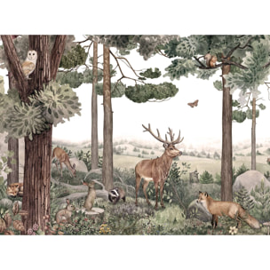Papier peint a l'ombre du cerf Intissé