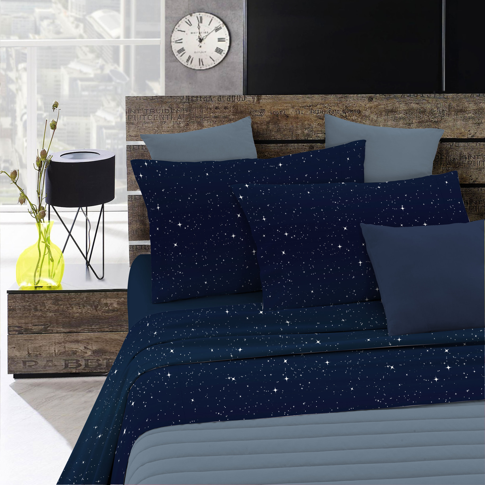 COMPLETO LETTO FASHION MADE IN ITALY MICROFIBRA-STARS MATRIMONIALE